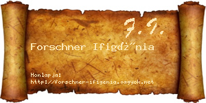 Forschner Ifigénia névjegykártya